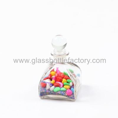 China 100ml Clear Aroma Diffuser Glass Bottle With Glass Cork for sale