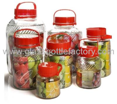 China 2L to 15L Large Glass Food Storage Jars with Plastic Lids for sale