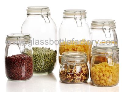 China Air Tight Clear Round Type Glass Jar For Food for sale