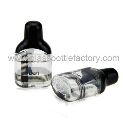 China 35ml Man Style Perfume Glass Bottle With Black Cap for sale