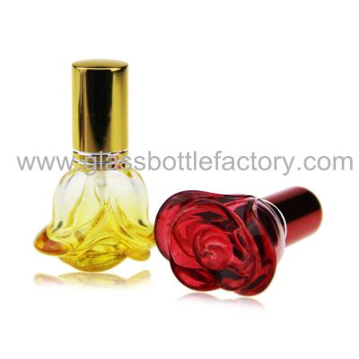 China 5ml Colored Flower Perfume Glass Bottle With UV Cap for sale