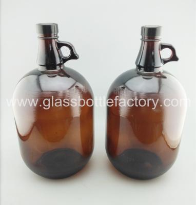 China 2L,4L Amber Glass Jug With Handle for sale