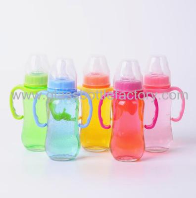 China 200ml Glass Feeding Bottle With Nipple for sale