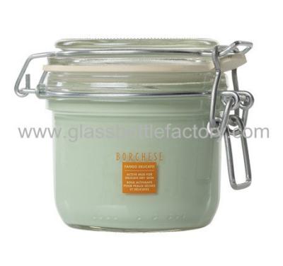 China 200ml Clear Airtight Glass Storage Jar With Clip Lid for sale