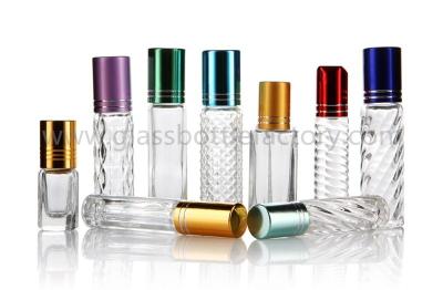 China 3ml,4ml,5ml,6ml,8ml,10ml,12ml,15ml Clear Perfume Roll On Bottles With Cap and Roller for sale