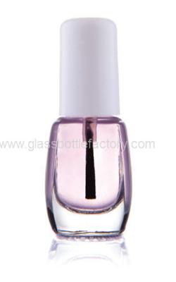 China 5ml Clear Glass Nail Polish Bottle With White Cap and Brush for sale