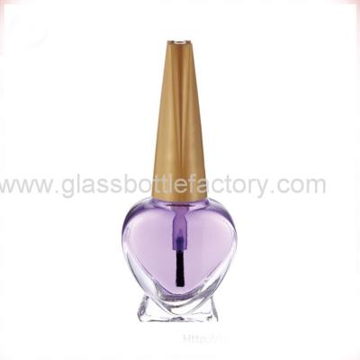 China Hot Item Heart Glass Nail Polish Bottle With Cap And Brush for sale