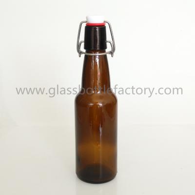 China 330ml Amber Beer Bottle With Swing Top for sale