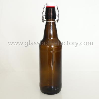 China 500ml Amber Beer Bottle With Swing Top for sale