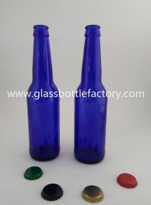 China 330ml Blue Color Beer Bottle for sale