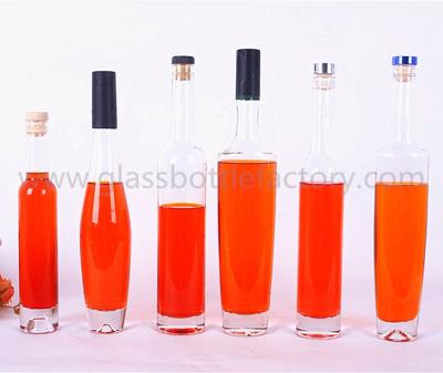 China 375ml,500ml Elegant ICE Clear Wine Bottles With Thick Bottom for sale