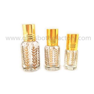 China 3ml,6ml,12ml Perfume Roll On Bottle With Gold Cap and Roller for sale