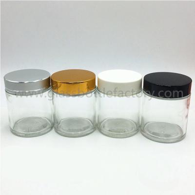 China 100g Clear Straight Glass Cream Jar With Lid for sale