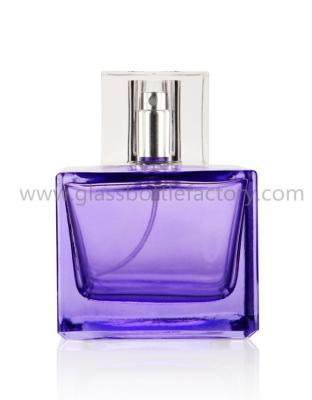 China 100ml Purple Perfume Glass Bottle With Cap for sale