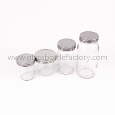 China Clear Glass Mason Jars Metal Lids for sale