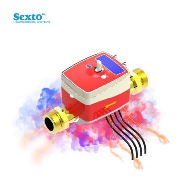 China Brass Material SEXTO Ultrasonic Residential Water Meter With High Accuracy Flow r400 for sale