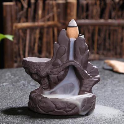 China 2022 Indian Incense Dish Backflow Incense Censer Tower Ceramic Incense Cone Censer for sale