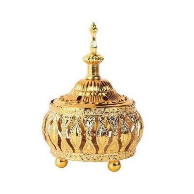 China Indian Creative Metal Hollow Censer Gold Incense Censer Middle East Aromatherapy Censer Arabian Table Censer for sale