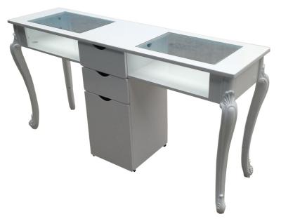 中国 Double Nail Table Roman Style Nail Manicure Table For Salon 販売のため