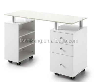 中国 Professional Used Nail Table Nail Table Manicure Table Double Two Seats Nail Table Commercial Salon Furniture Furniture Plastic 販売のため