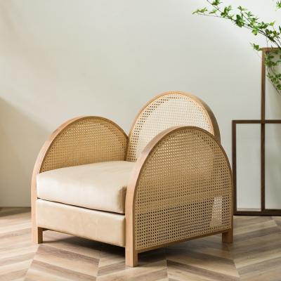 China (Others)Wholesale Nordic Modern Adjustable Living Room Armchair Japanese Style Lounge Chair Rattan Lounge Chairs for sale