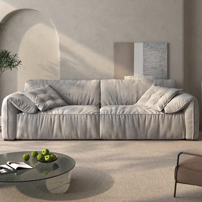 China (Other) Nordic adjustable living room furniture sofa sets simple warm soft cream cushion sofa European French style for sale