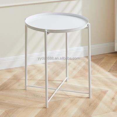 China Modern fashion coffee table mall end glass tea metal side table small white console tables for living room for sale