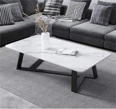 China Coffee Tables (Others) Adjustable Modern Metal And Gold Black Marble Console Tables With Industrial Full White Marble Stone for sale