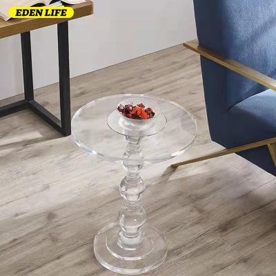 China Transparent Side Table (Other) Adjustable Modern High Quality Clear Acrylic Round Clean Coffee Furniture for sale