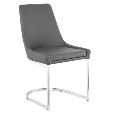 China Modern Factory Chair Modern Design Metal Legs PU Leather Direct Living Dining Chairs for sale