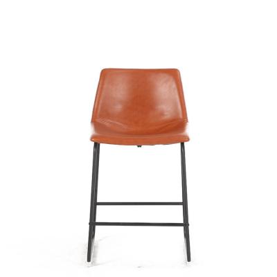 China Modern minimalist style orange bar chair for table home bar metal umpire chair nordic bar stools for sale