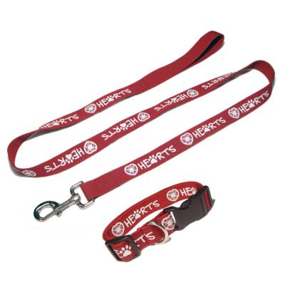 China Wholesale Cheap Personalized Pet Collar and Leash Set Custom Cute Puppy Collar Printing Dog Collar Leash Walking Set for sale