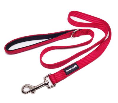 China Personalized Red Color Polyester Cotton Neoprene Base Handle Tactical Long Rope Dog Collar And Leash Climbing Set for sale