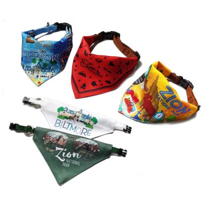 China Durable Free Custom Printing Pet Polyester Pattern Triangle Scarf Dog Bandana for sale