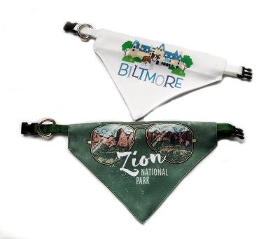 China OEM Stocked Custom Printed Eco-Friendly Adjustable Pet Scarf Bulk Dog Bandana For Summer Winter for sale