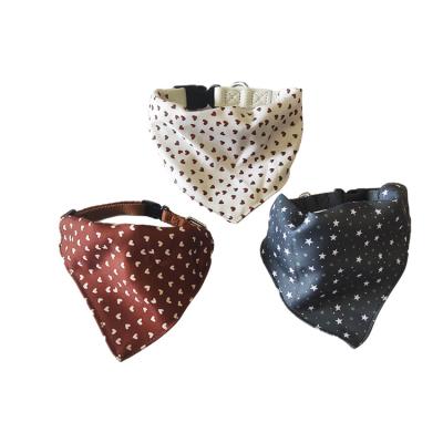 China Viable Custom Made Logo Printed Triangle Bow Tie Head Scarves Polyester Cotton Dog Bandana for sale