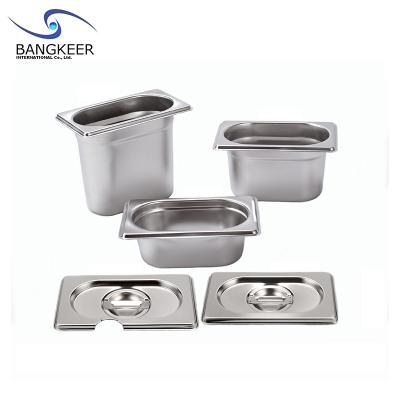 China Hotel Buffet Food Equipment EU Style 1/9 Anti-jamming Stainless Steel Gastronorm Container Hotel Food Pan GN Pan for sale