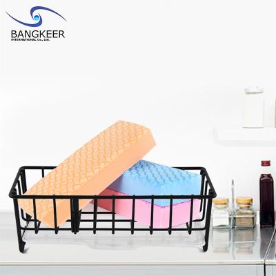 China Sustainable Kitchen Storage Rack Metal Sponge Organizers Dip Cloth Sponge Draining Rack for sale