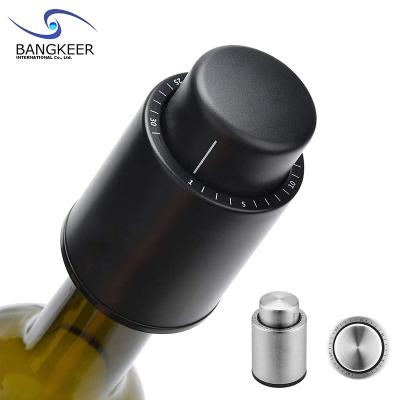 China Sustainable Custom Reusable ABS Wine Vacuum Stopper Bottle Mouths With Time Scale for sale