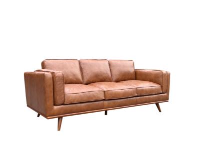 China Genuine Three Seater Leather Sofa Three Seater Timber Plinth 3 Seater Leather Sofa for sale