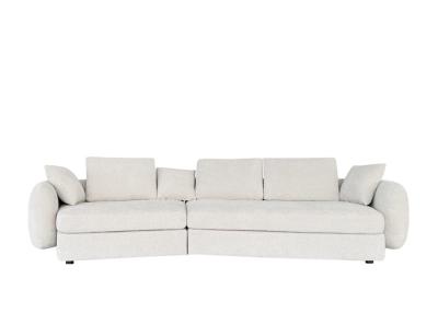 China Modular Sectional Fabric Sofa Beige 2 Piece Set Sofa High Density Sponge Padded Seat for sale