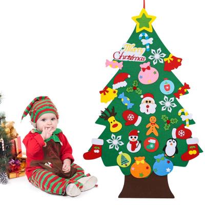 China Polyester Christmas Tree Stickers 3 Dimensional Felt DIY Wall Hanging Accessories for sale