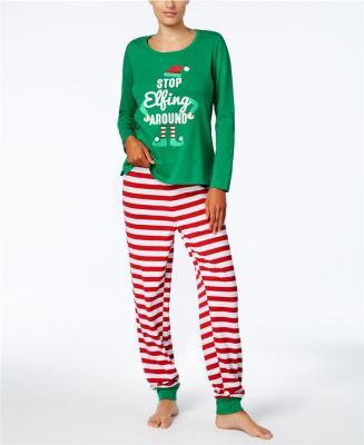 China Fashion Christmas QUICK DRY Warm Pajamas Sets Stripe Pants Designs Family Pajamas Sets for sale