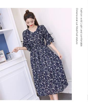 China Radiation Protection Floral Dress New Soft Large Size And Thin Fresh And Loose In The Sleeve Chiffon Floral Nursing Dress for sale