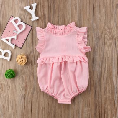 China 2019 Summer New Baby Boy Girl Solid Color Overalls Sleeveless Cotton for sale