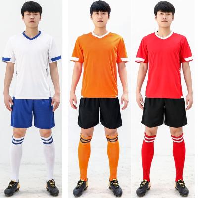 China Quick Dry Custom Logo Printing Name And Number Soccer Jersey Cheap Blank Soccer Uniform for sale