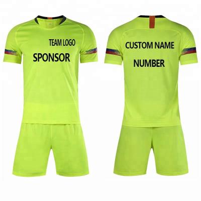 China 2018 Quick Dry Custom 2019 Designs Own Logo Blank Soccer Jersey Green Football Kit for sale