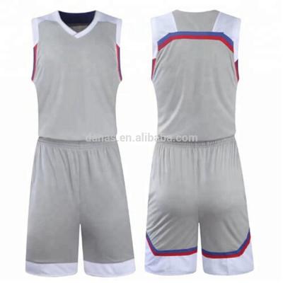 China Latest Design Custom High Quality Reversible Basketball Uniform Breathable Sets Mens Basketball Tank Top for sale