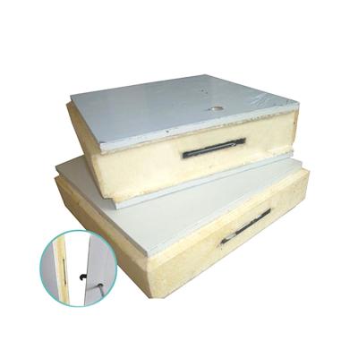 China B2 304 Stainless Steel Modern Flame Retardant Double Sided Polyurethane Cold Storage Hook Insulation Board for sale