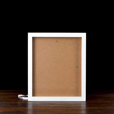 China Simplicity Hollow Natural Wood Picture Frame Picture Frame White Solid Wood Digital Hollow Photo Cavity for sale